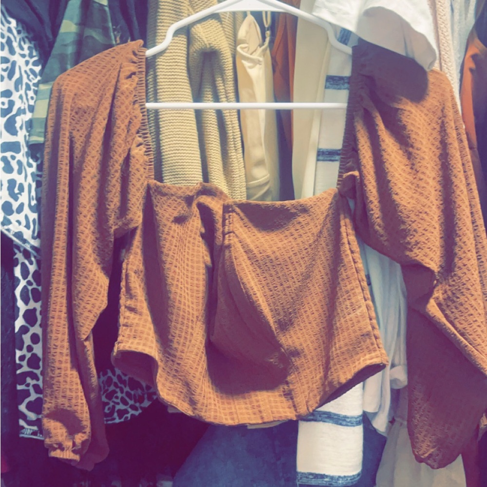 Brown crop top